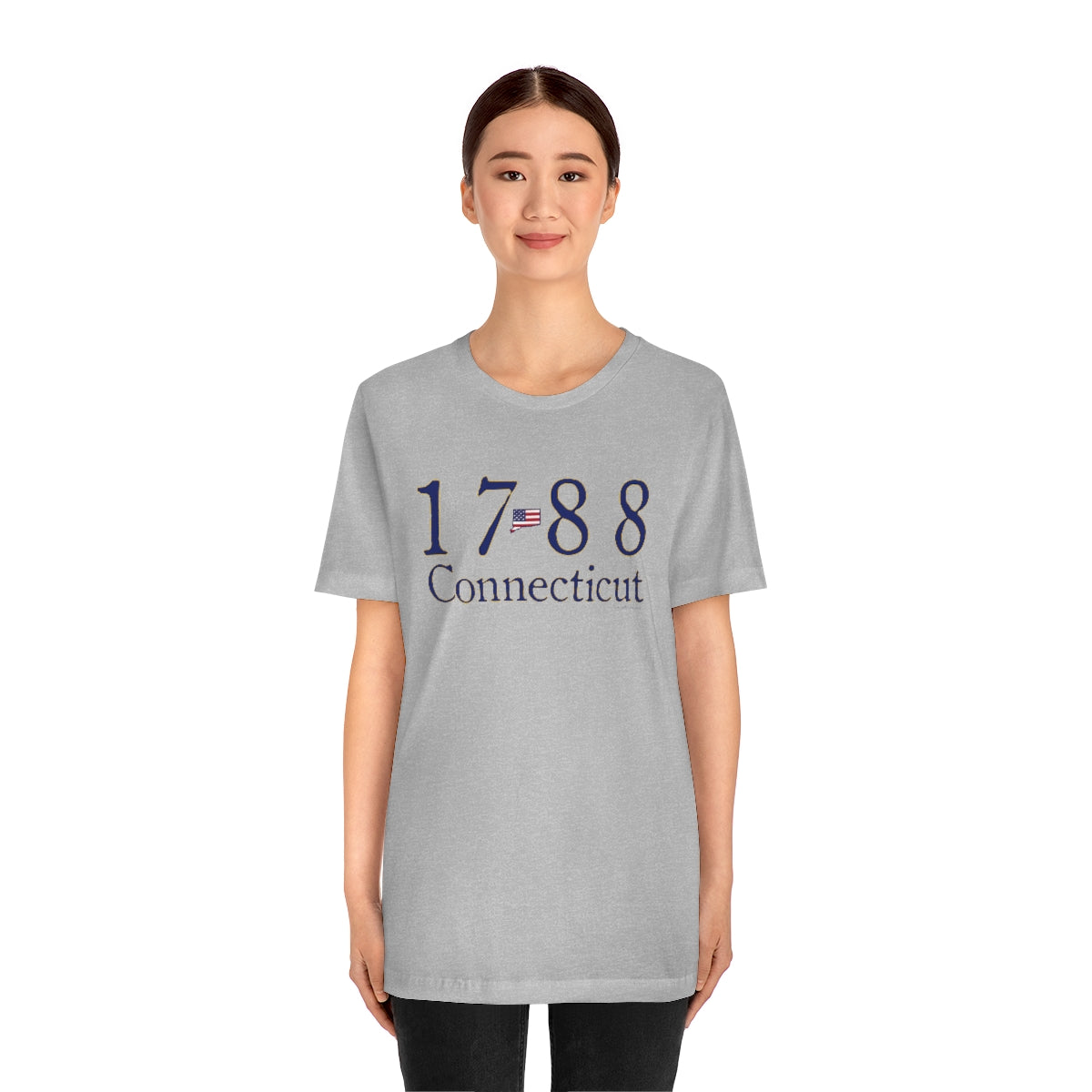 1788 Connecticut American Flag Unisex Jersey Short Sleeve Tee