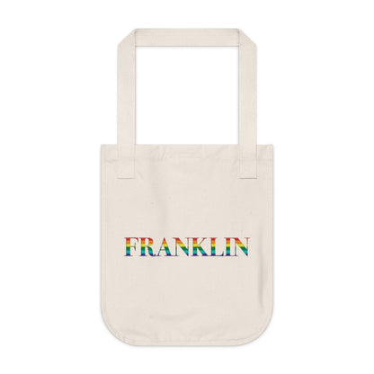 Franklin Rainbow Organic Canvas Tote Bag