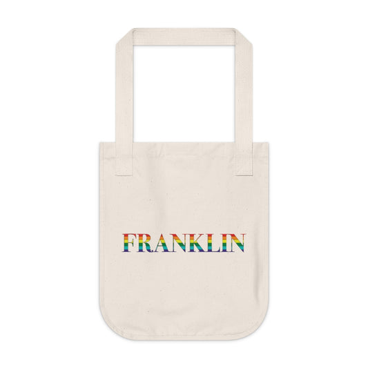 Franklin Rainbow Organic Canvas Tote Bag