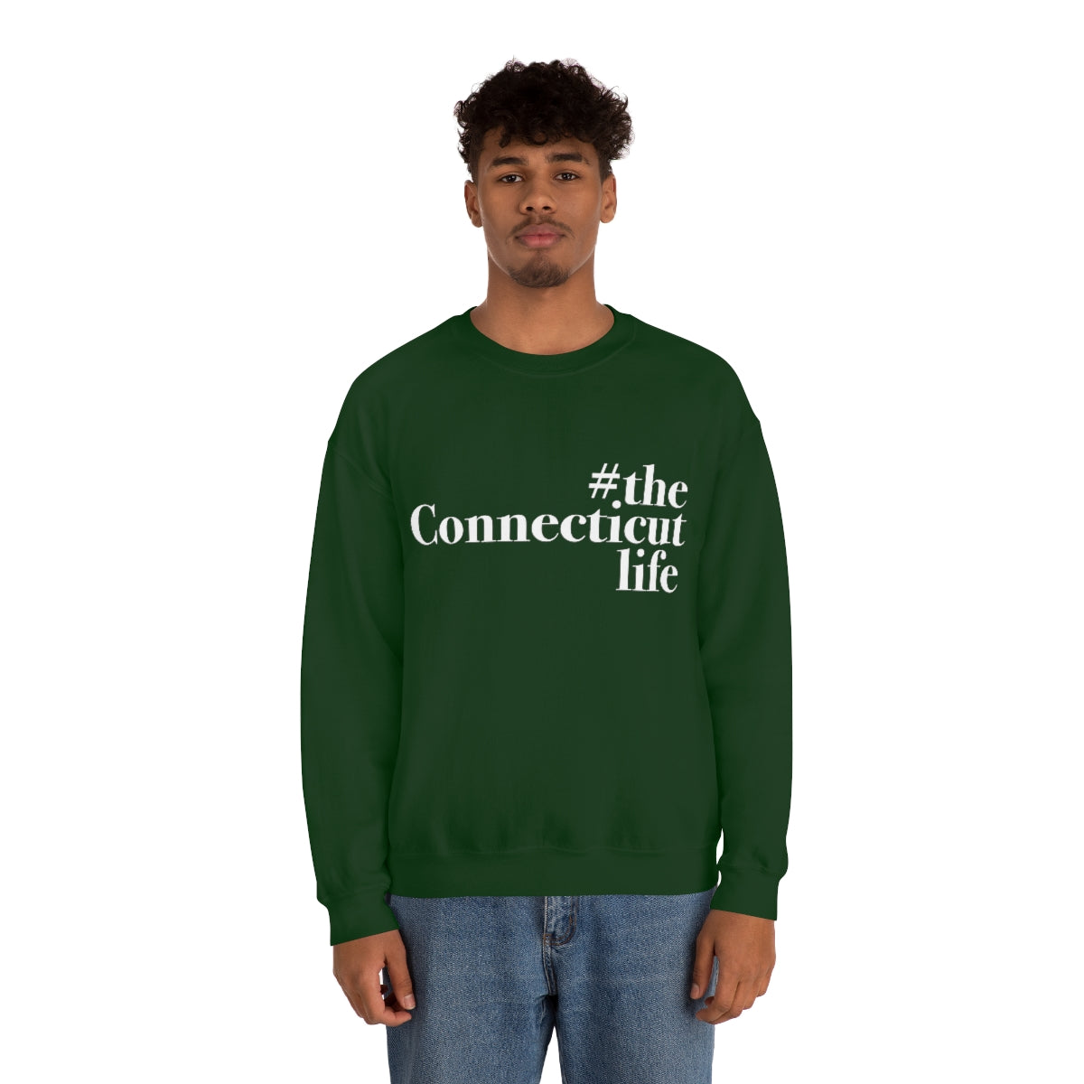 #theconnecticutlife Unisex Heavy Blend™ Crewneck Sweatshirt - White Font