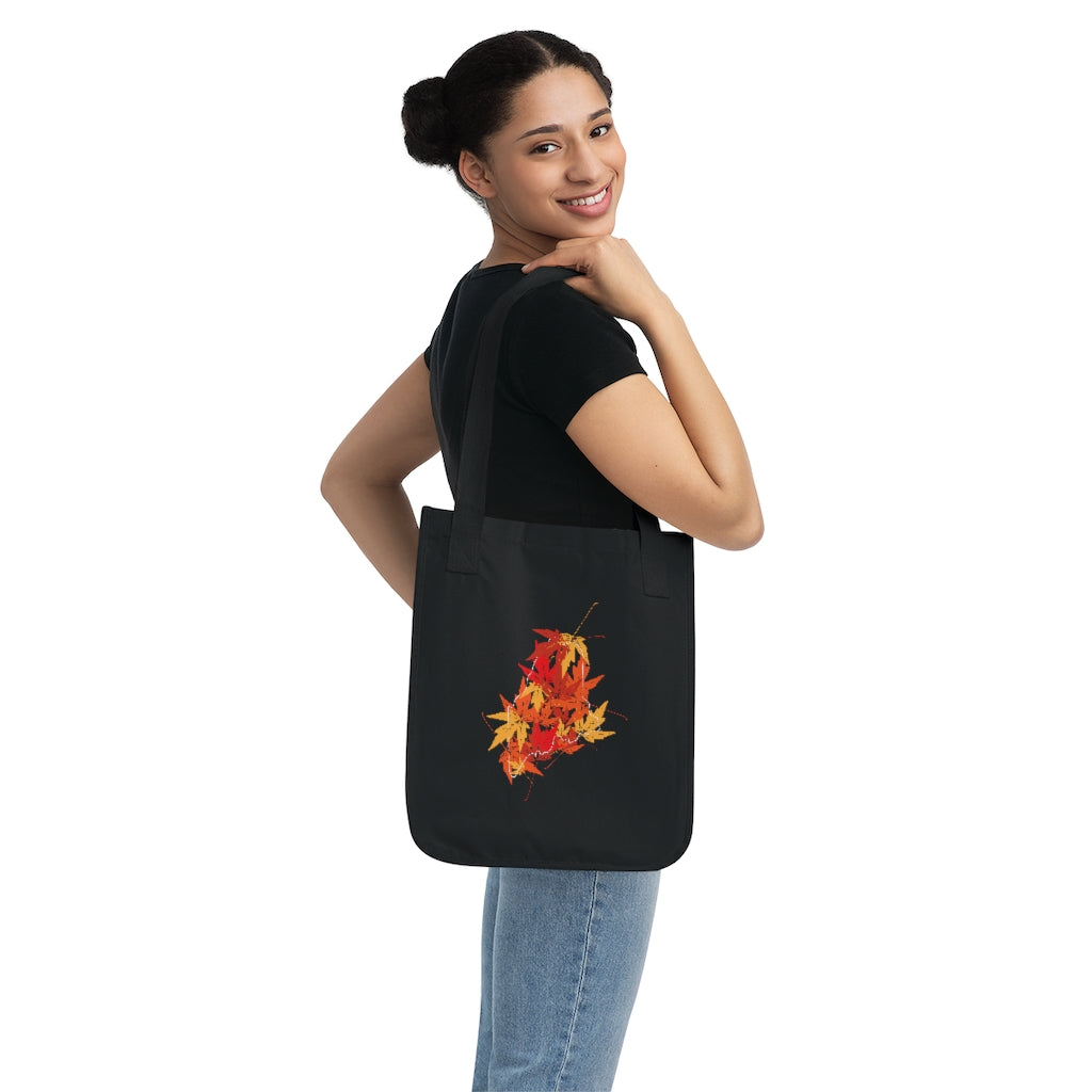 maine leaves tote bag