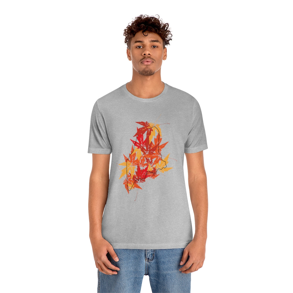 Maine Leaves Unisex Jersey Short Sleeve Tee