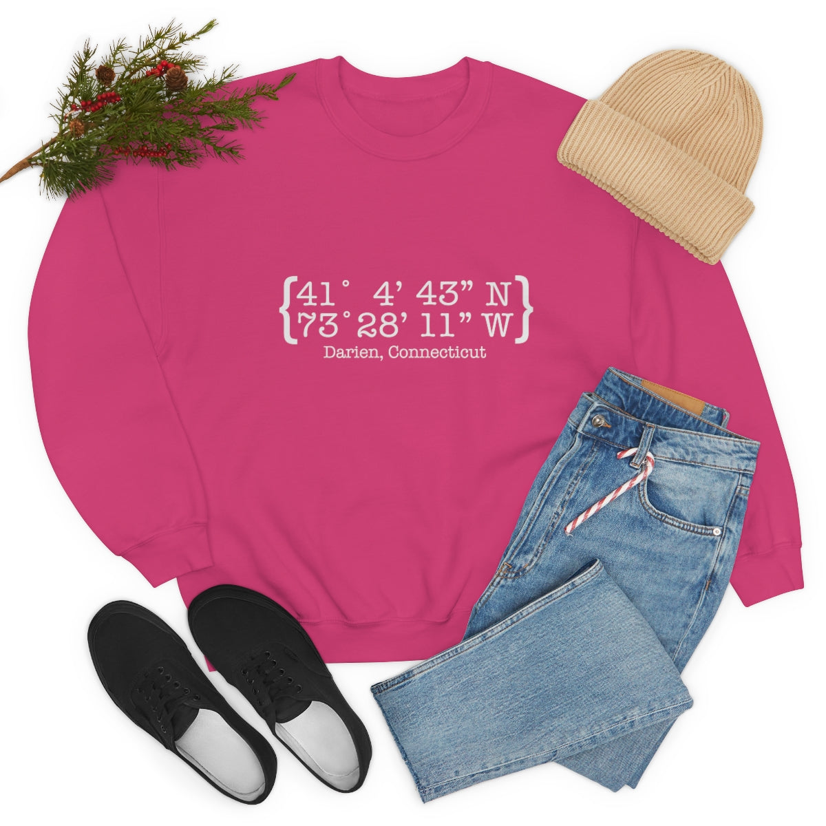 Darien Coordinates Unisex Heavy Blend™ Crewneck Sweatshirt