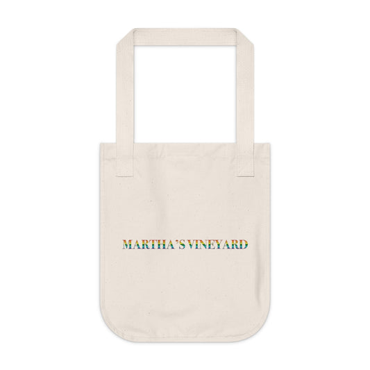 Martha's Vineyard Rainbow Organic Canvas Tote Bag