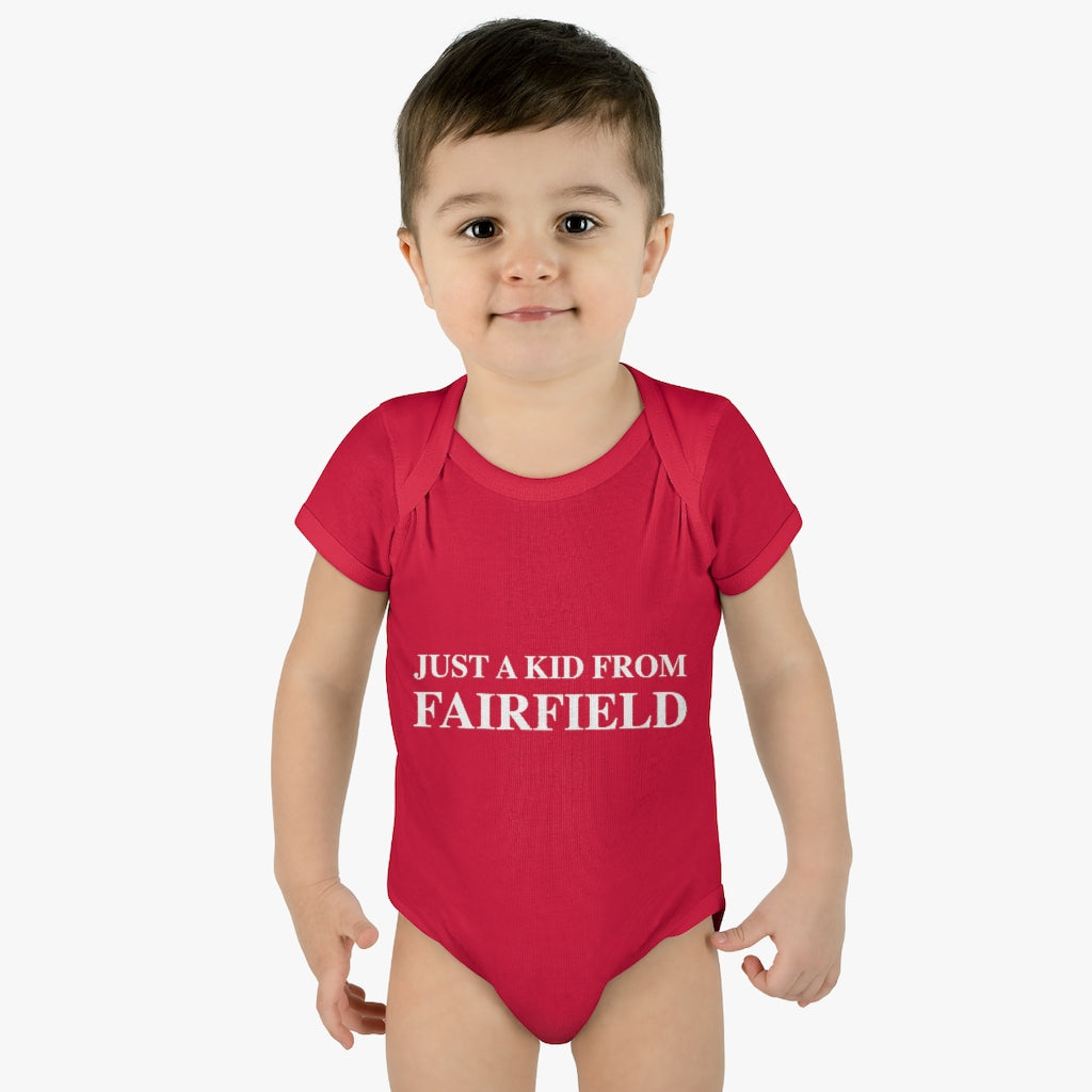 Just a kid from Fairfield Infant Baby Rib Bodysuit