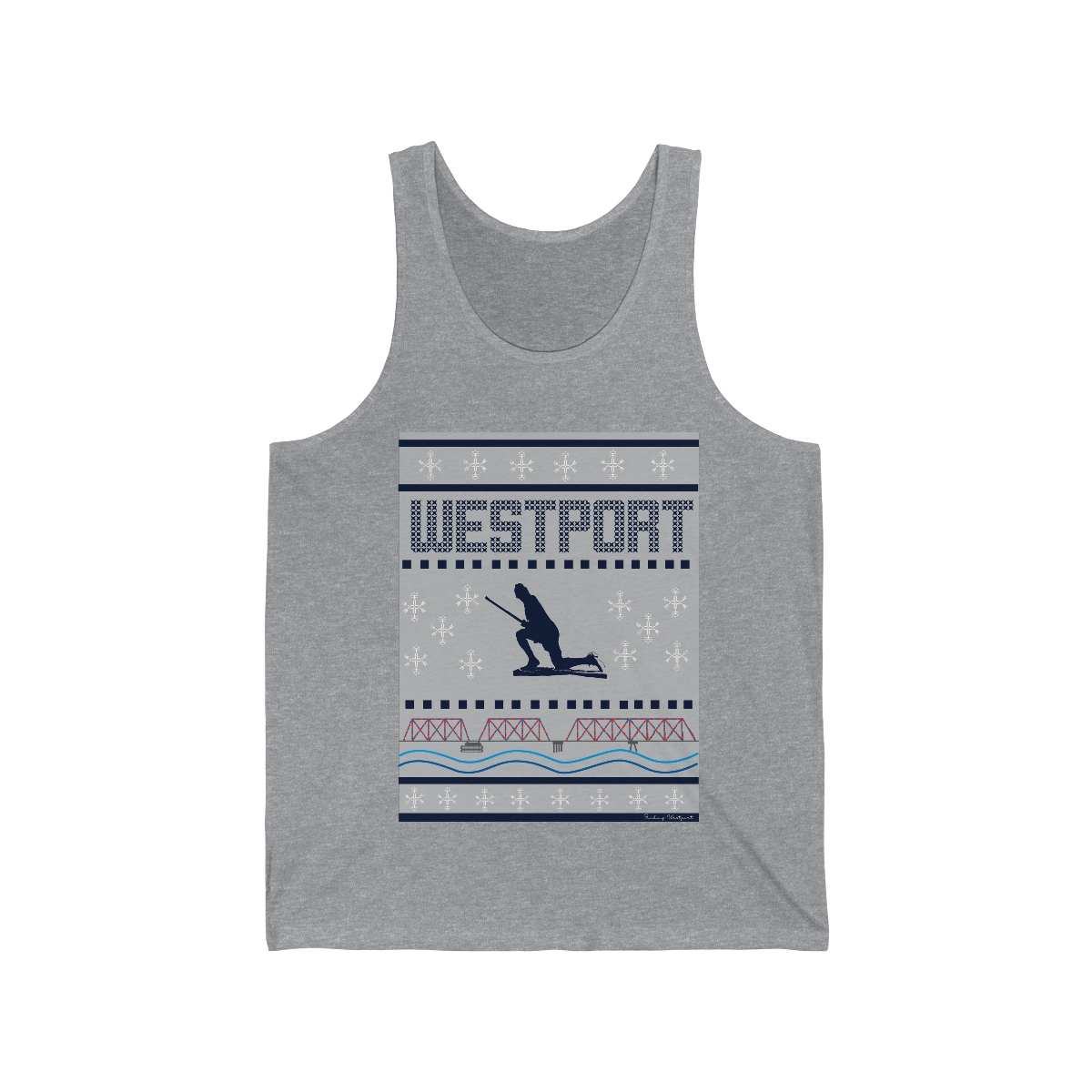 westport ct / connecticut ugly christmas sweater unisex tank top 