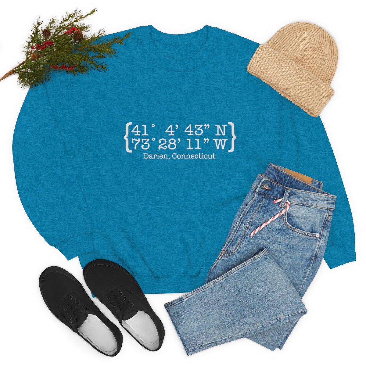 Darien Coordinates Unisex Heavy Blend™ Crewneck Sweatshirt