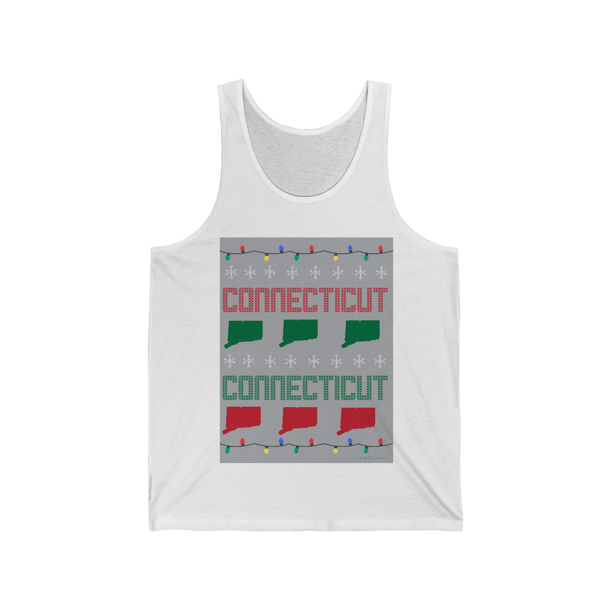 connecticut ugly holiday unisex tank top 