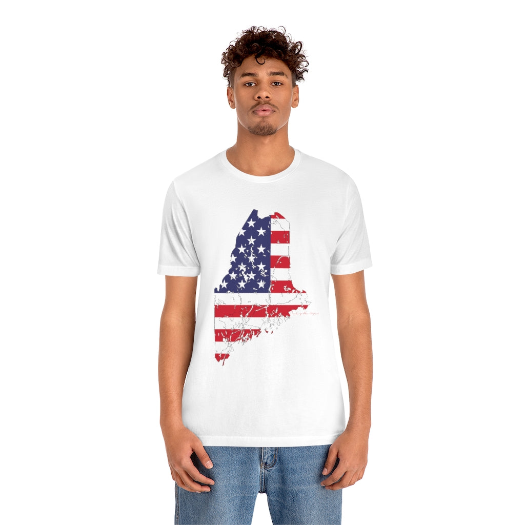 Maine American Flag collection has tee shirts, mugs, reusable bags, and other apparel and gifts. All proceeds goes to help build the Finding Maine brand and get our website up and going. Free shipping on all products. 