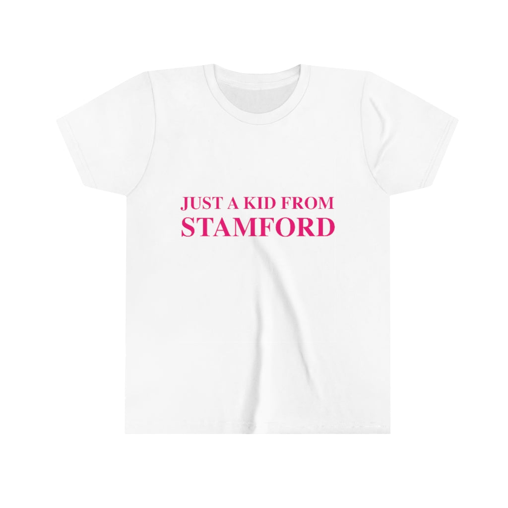 just a kid from stamford youth tee shirt