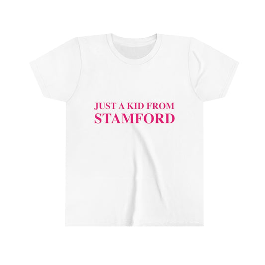 just a kid from stamford youth tee shirt