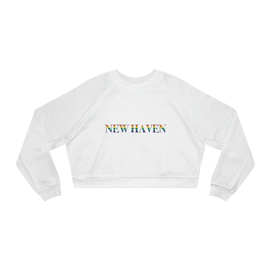 New Haven Rainbow Women's Cropped Fleece Pullover 