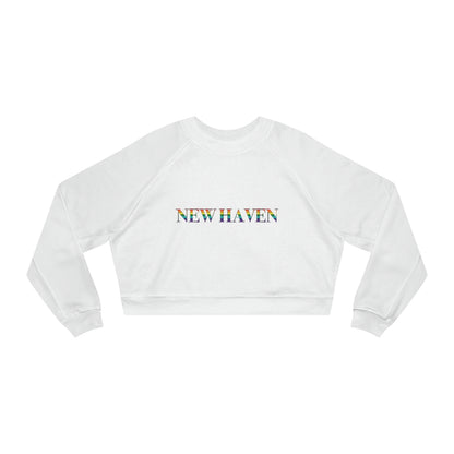 New Haven Rainbow Women's Cropped Fleece Pullover 