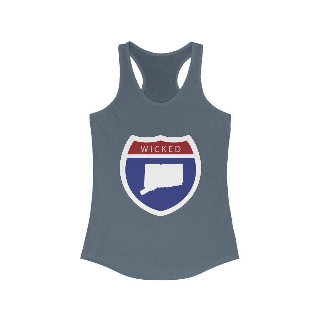 Wicked Connecticut Interstate Women's Ideal Racerback Tank