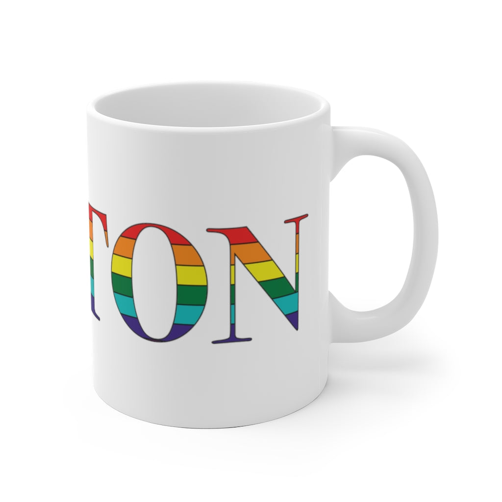 Boston Rainbow White Ceramic Mug