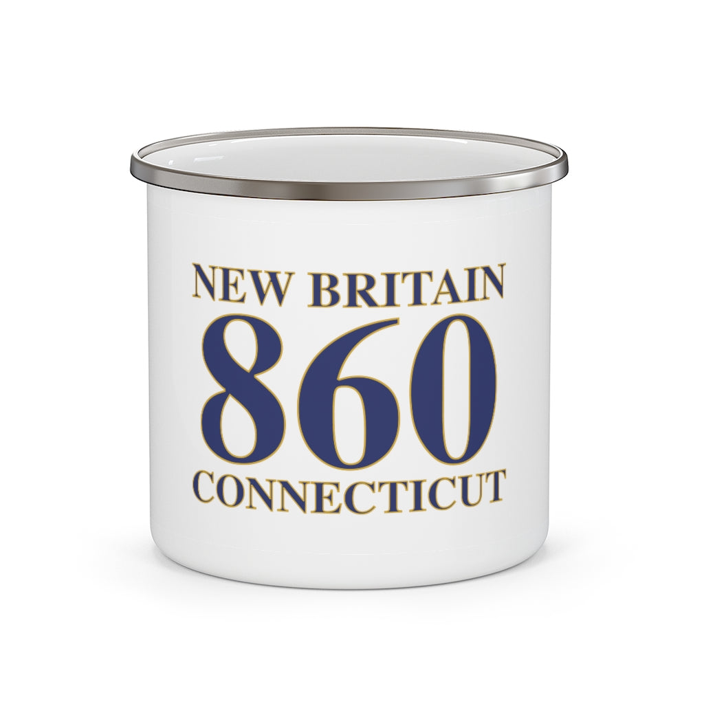 New Britain 860 Connecticut Enamel Camping Mug