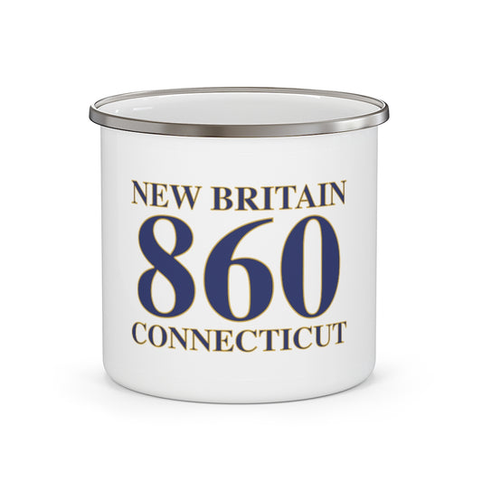 New Britain 860 Connecticut Enamel Camping Mug