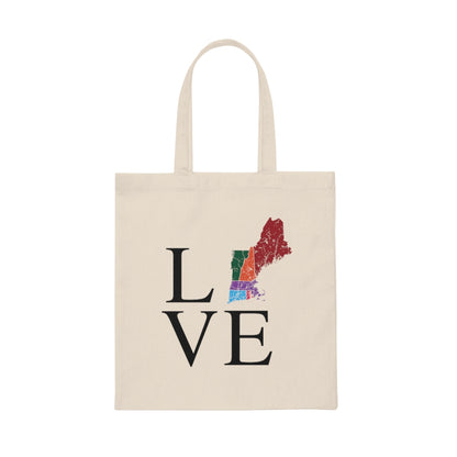 New England Love Canvas Tote Bag