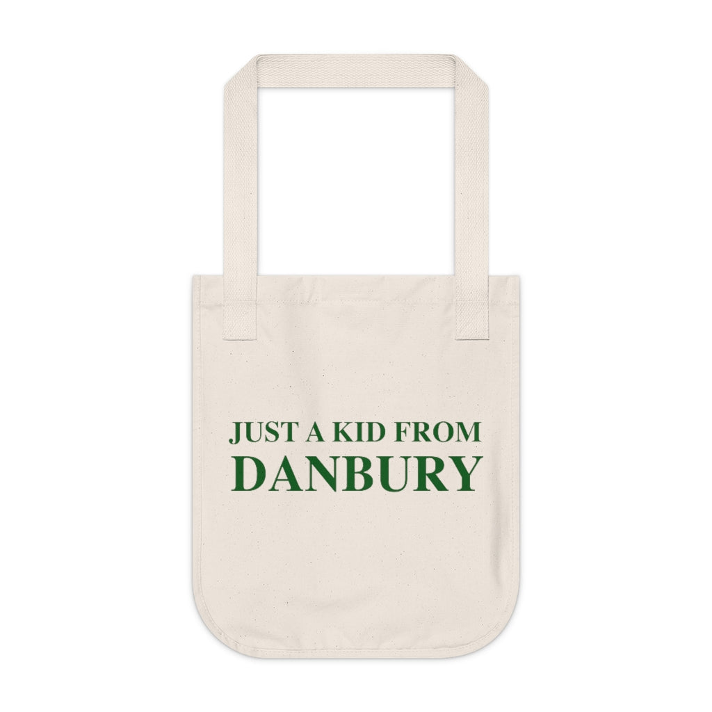 Just a kid from danbury ct tote bag