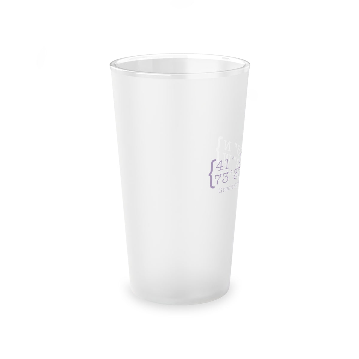 Greenwich Coordinates Frosted Pint Glass, 16oz