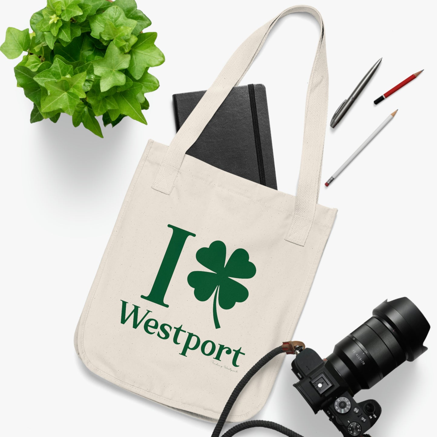 I Clover Westport (Green) Organic Canvas Tote Bag