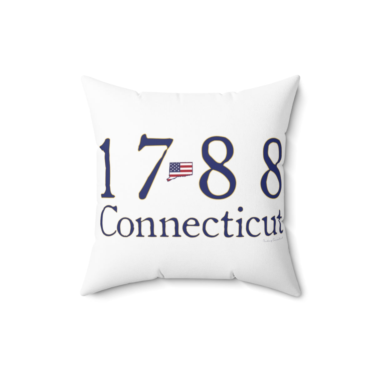 1788 Connecticut American Flag Spun Polyester Square Pillow