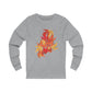 Maine Leaves long sleeve tee shirt