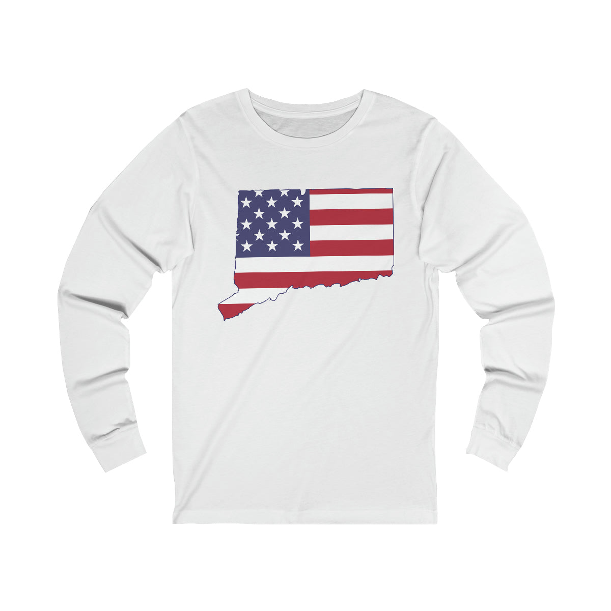 ct / connecticut american flag long sleeve tee shirt 