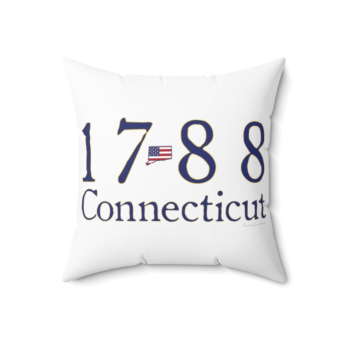 1788 Connecticut American Flag Spun Polyester Square Pillow