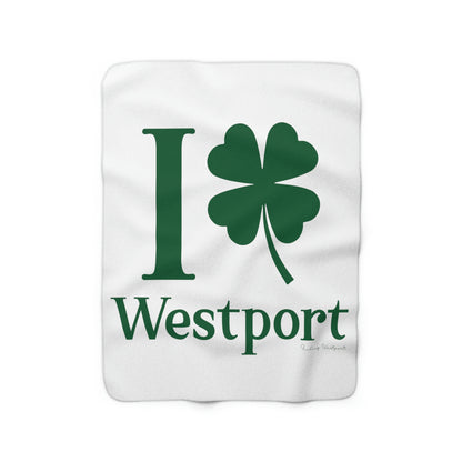 Westport Connecticut st. patrick's day blanket, i clover westport. 