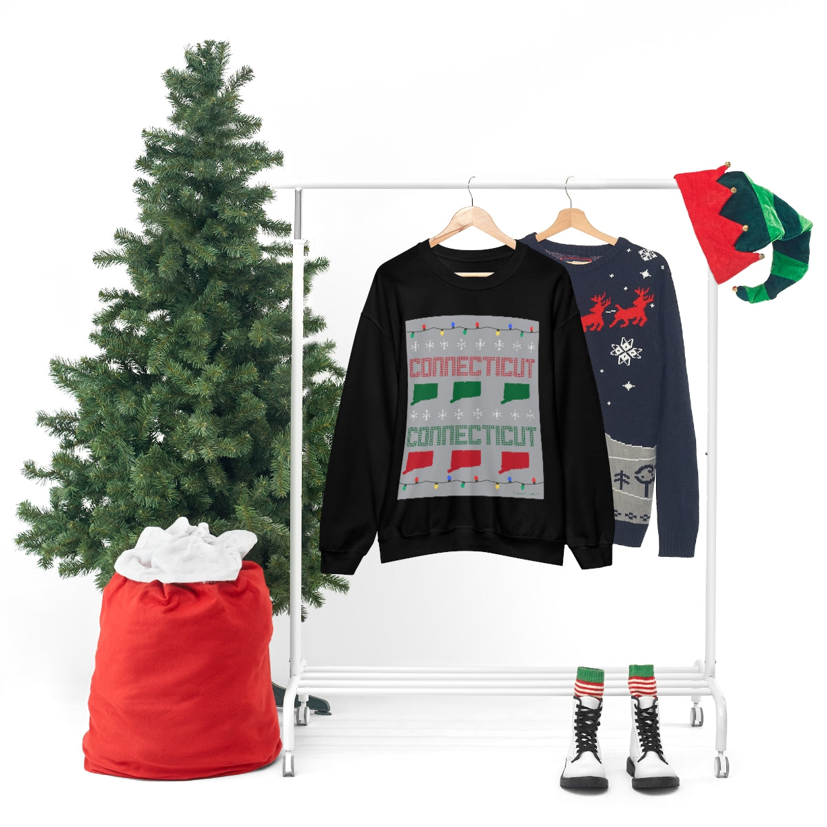 Connecticut Ugly Holiday Unisex Heavy Blend™ Crewneck Sweatshirt