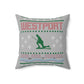 Westport Ugly Holiday Sweater Red / Green Spun Polyester Square Pillow