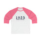 1835 Small Minuteman Unisex 3\4 Sleeve Baseball Tee