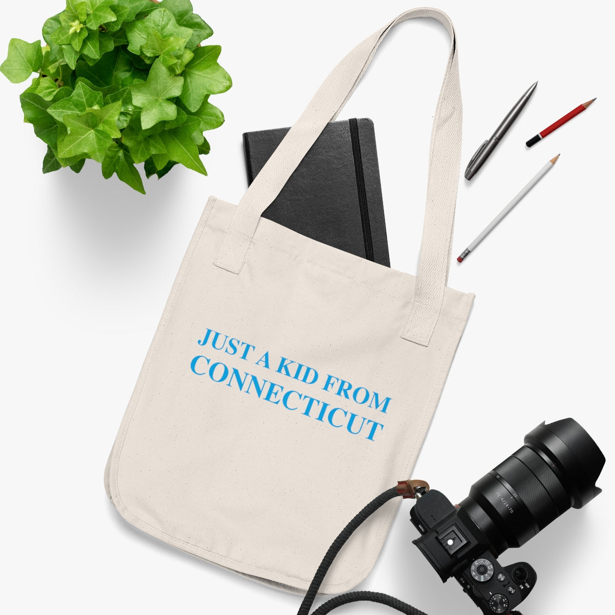 Just a Kid From Connecticut Organic Canvas Tote Bag