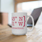 West Hartford Coordinates mugs.  West Hartford Connecticut tee shirts, hoodies sweatshirts, mugs, other apparel, home gifts, and souvenirs. Proceeds of this collection go to help Finding Connecticut’s brand. Free USA shipping. 