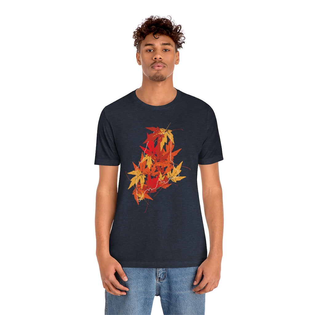 Maine Leaves Unisex Jersey Short Sleeve Tee