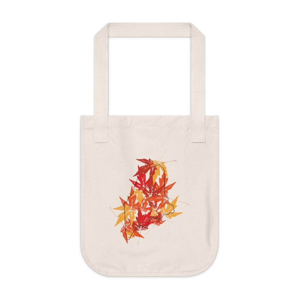 Maine leaves tote bag