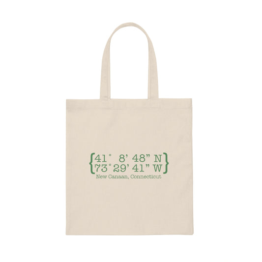 New Canaan Coordinates Canvas Tote Bag  Does New Canaan, Connecticut always have a special place in your heart. The Coordinates collection marks the spot for the special place you have ties to.   Proceeds helps grow Finding New Canaan and Finding Connecticut's brand grow. 