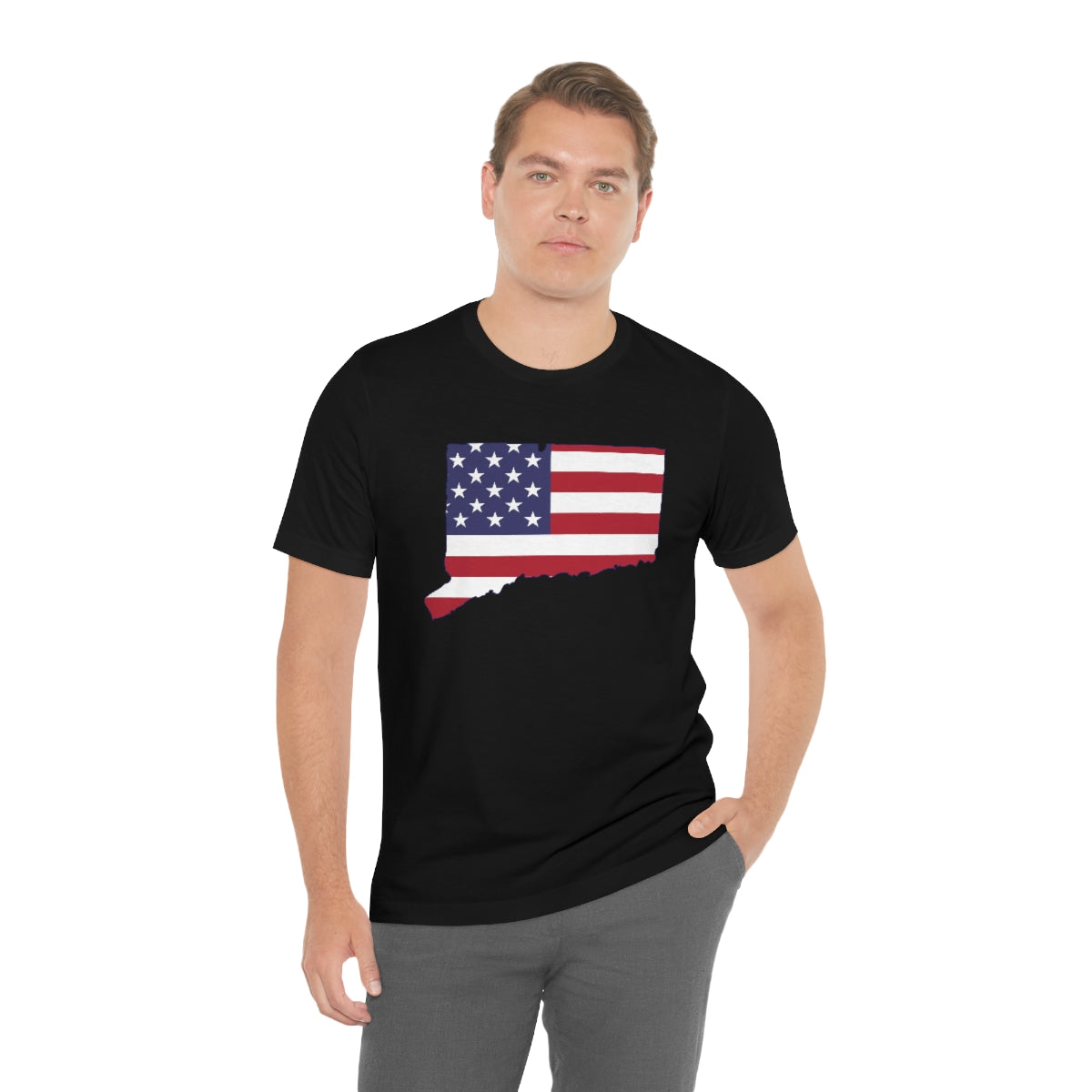 Connecticut American Flag Unisex Jersey Short Sleeve Tee