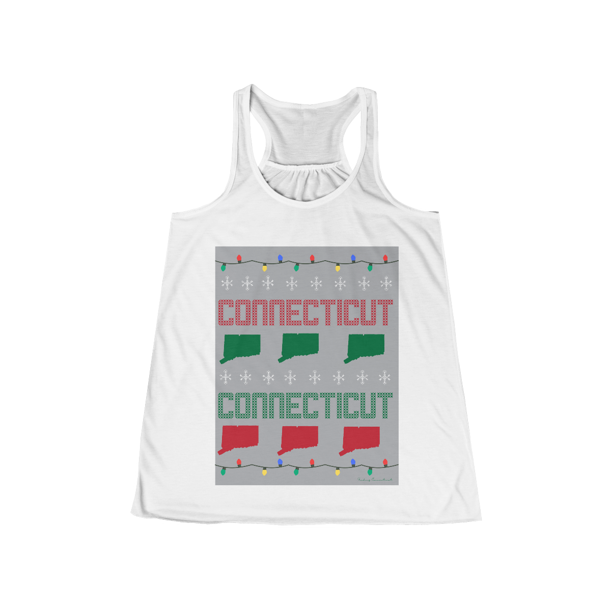 connecticut ugly holiday womens tank top 