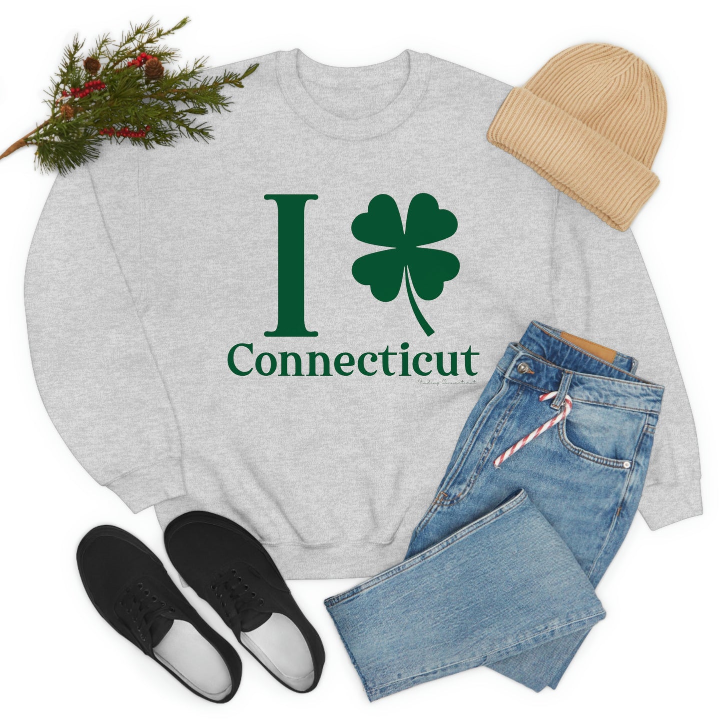 I Clover Connecticut (Green) Unisex Heavy Blend™ Crewneck Sweatshirt