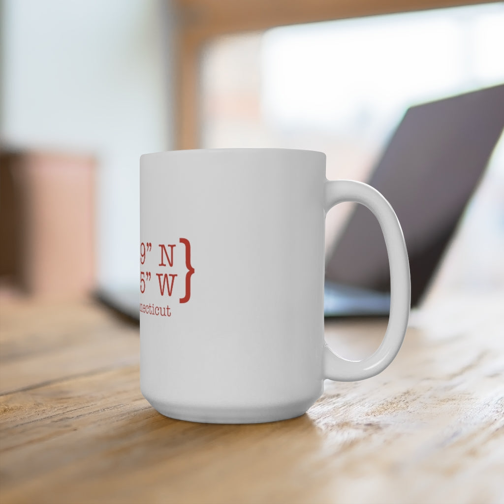 Waterbury Coordinates White Ceramic Mug