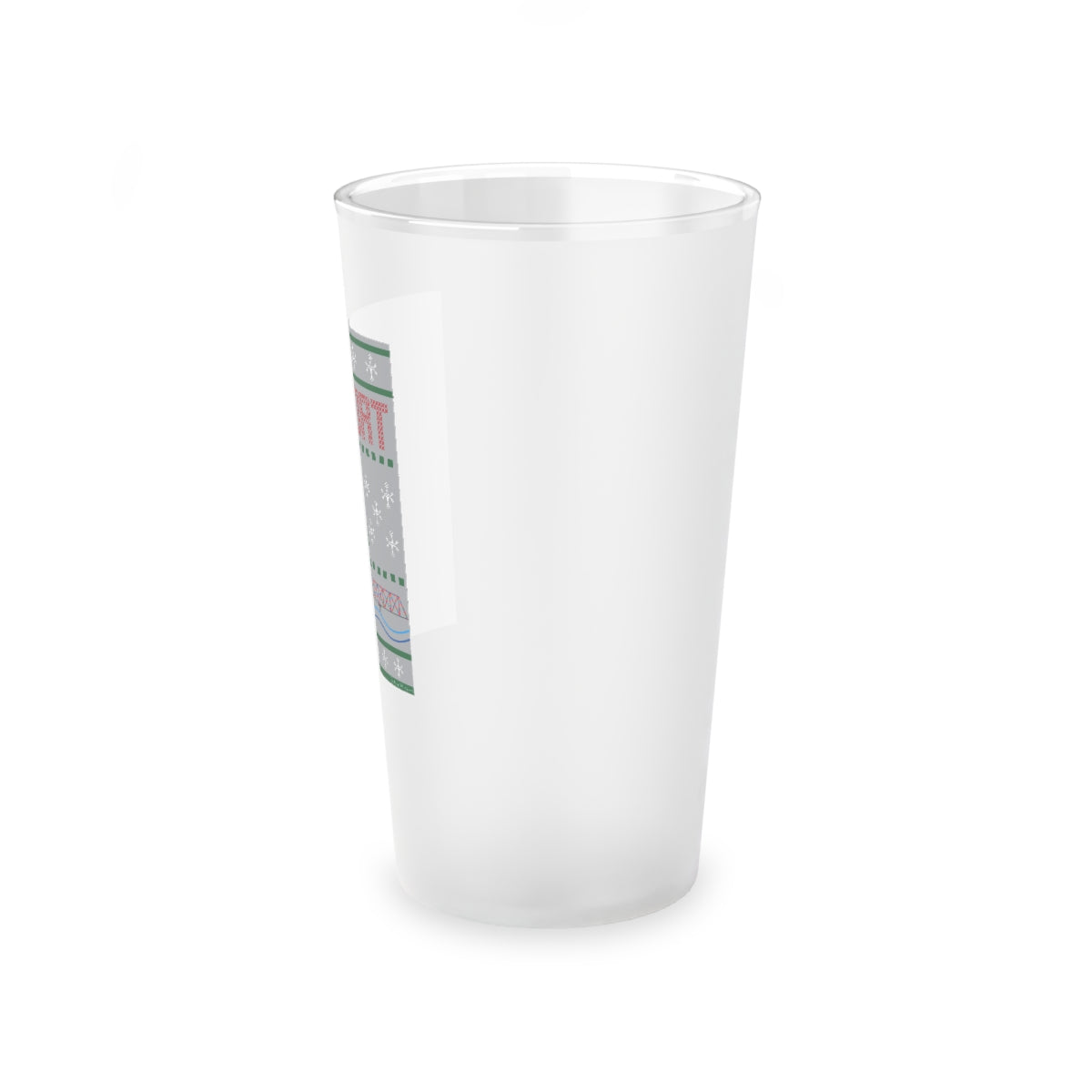 Westport Ugly Holiday Red / Green Frosted Pint Glass, 16oz