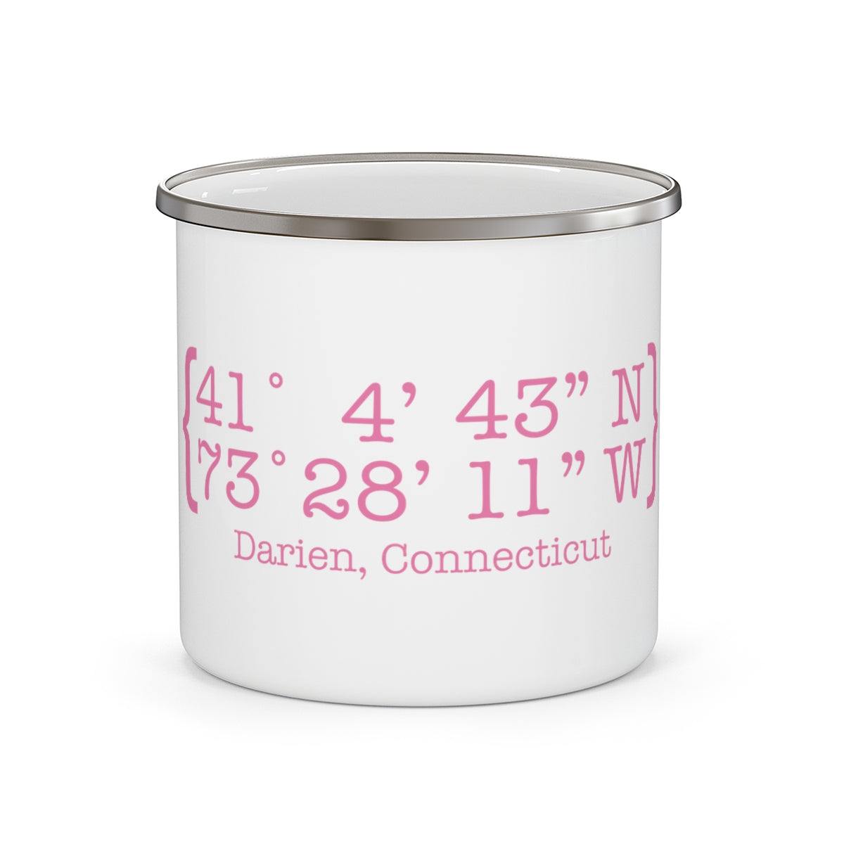 Darien Coordinates Enamel Camping Mug