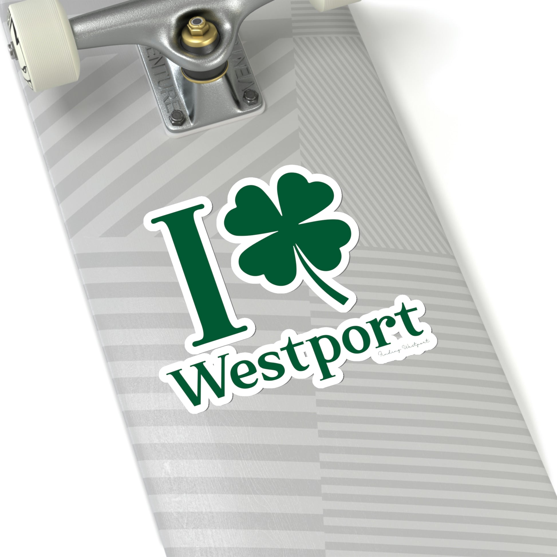 westport connecticut st patricks day stickers, i clover westport 