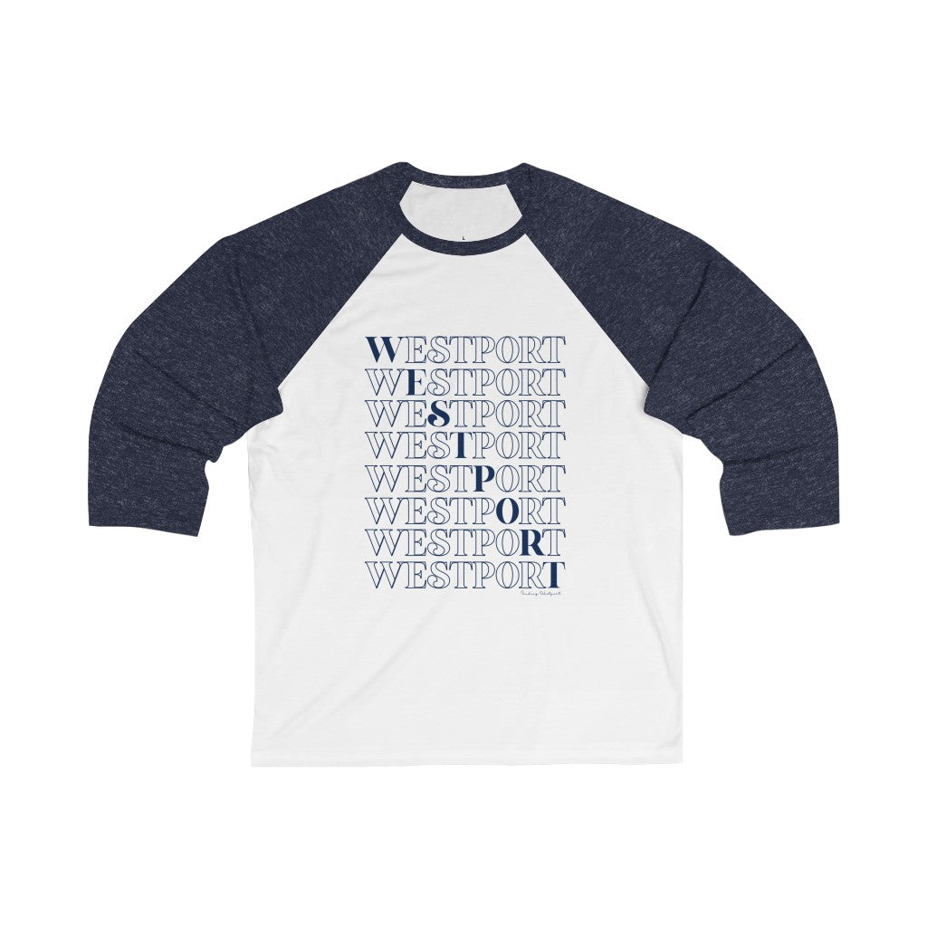 Westport on repeat baseball tee