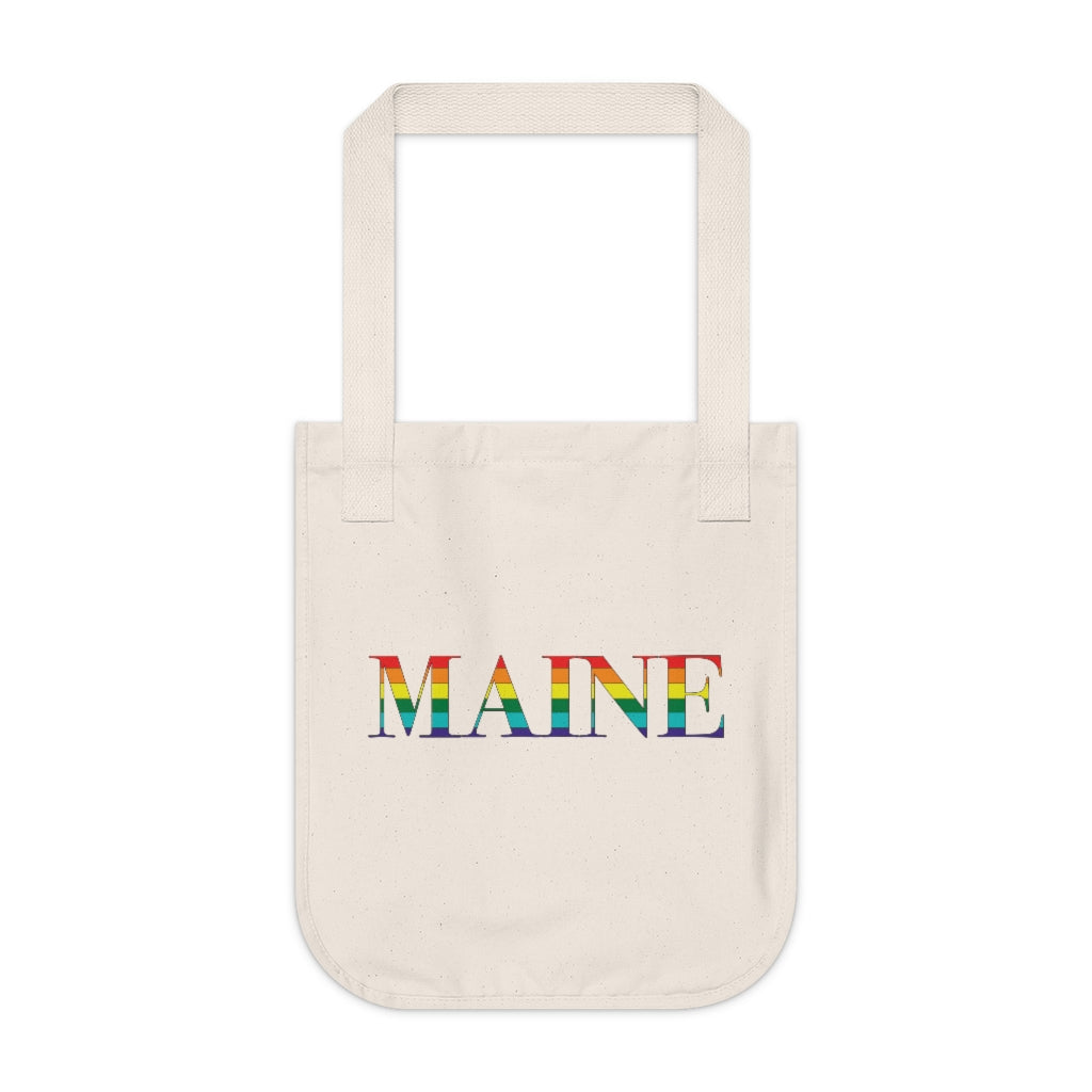 Maine Rainbow  Organic Canvas Tote Bag