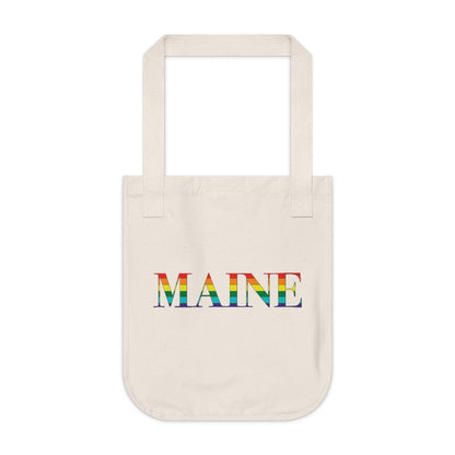 Maine Rainbow  Organic Canvas Tote Bag