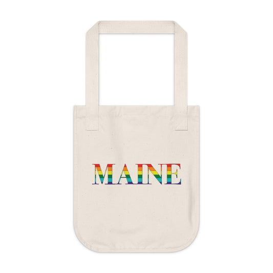 Maine Rainbow  Organic Canvas Tote Bag