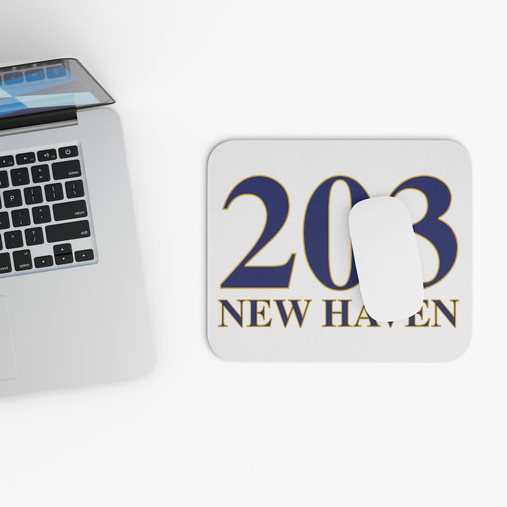 203 New Haven Mouse Pad 203 New Haven Collection. Inspired by the Connecticut flag and the 203! Show off for your pride for Connecticut and New Haven!   Proceeds of this collection go to help build Finding Connecticut’s website and brand. • Free USA shipping   Click here to go to our home page 